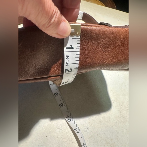FOSSIL Brown Leather Adjustable Crossbody Shoulder Messenger Bag 12”Wx10”L x 2”D - Picture 15 of 16